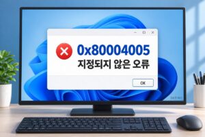 0x80004005 지정되지 않은 오류