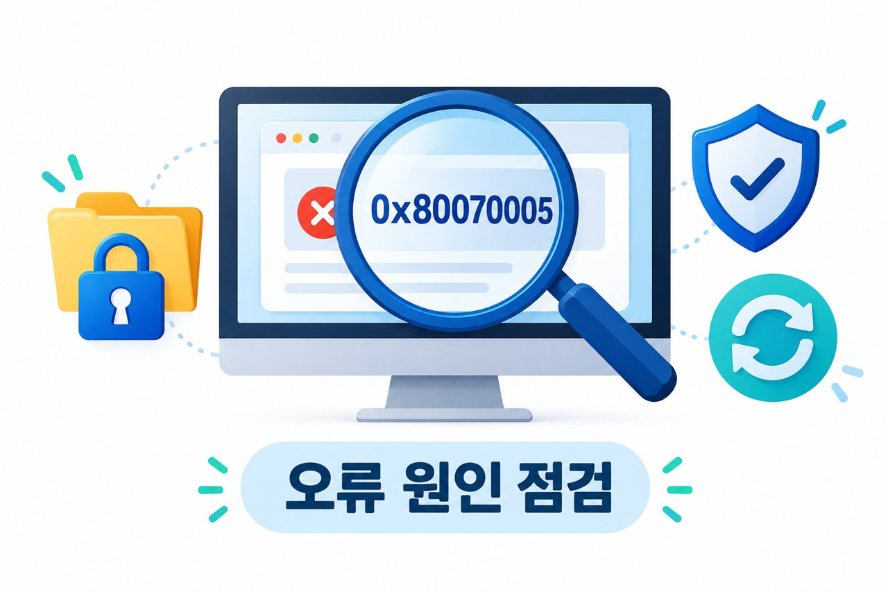 0x80070005 오류 원인 점검