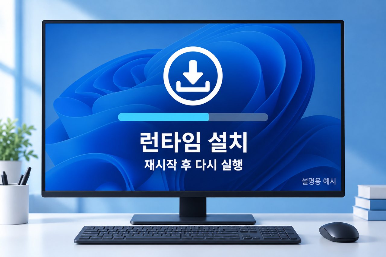 런타임 설치 재시작 후 다시 실행