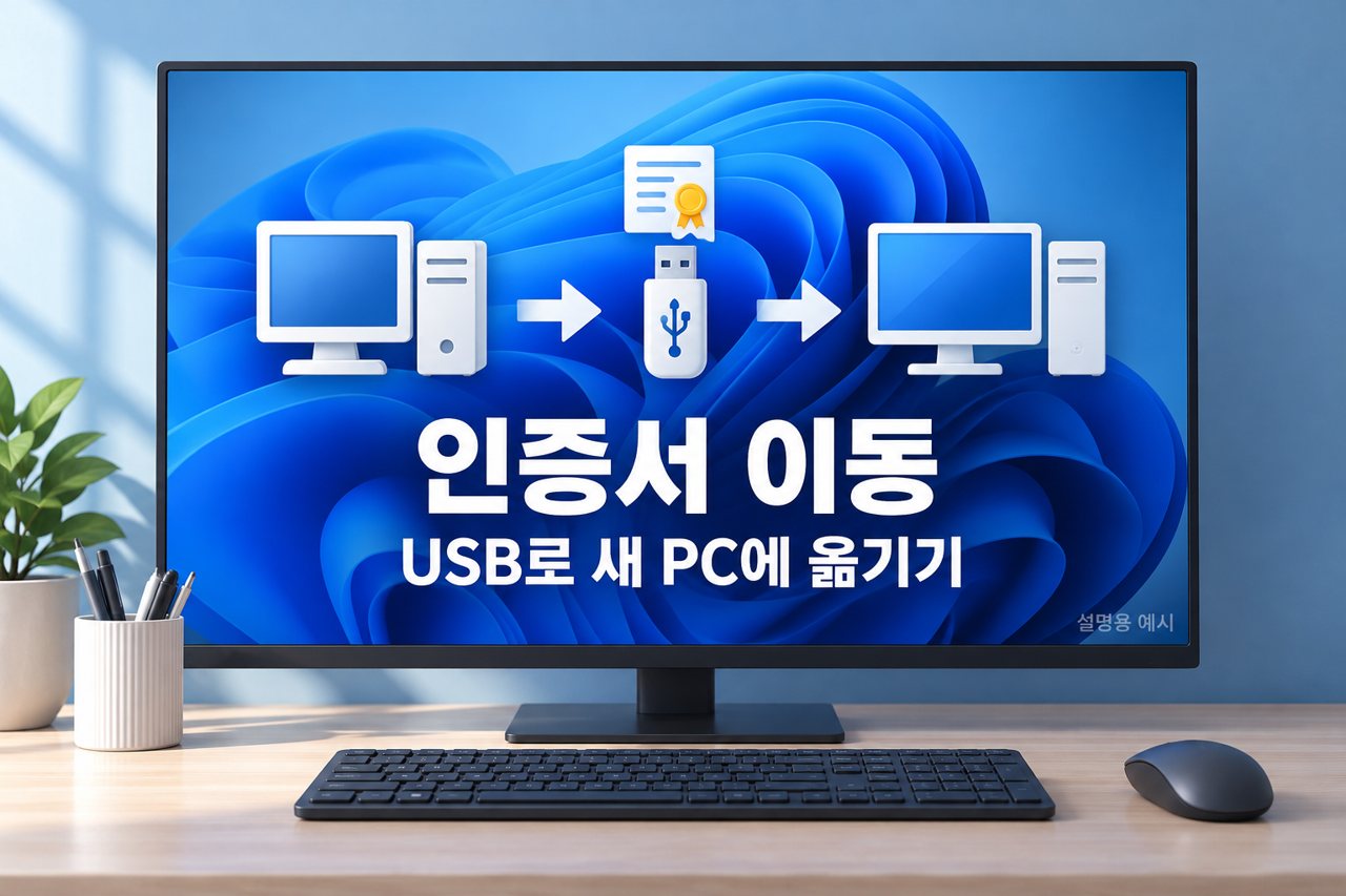 인증서 이동 USB로 새 PC에 옮기기