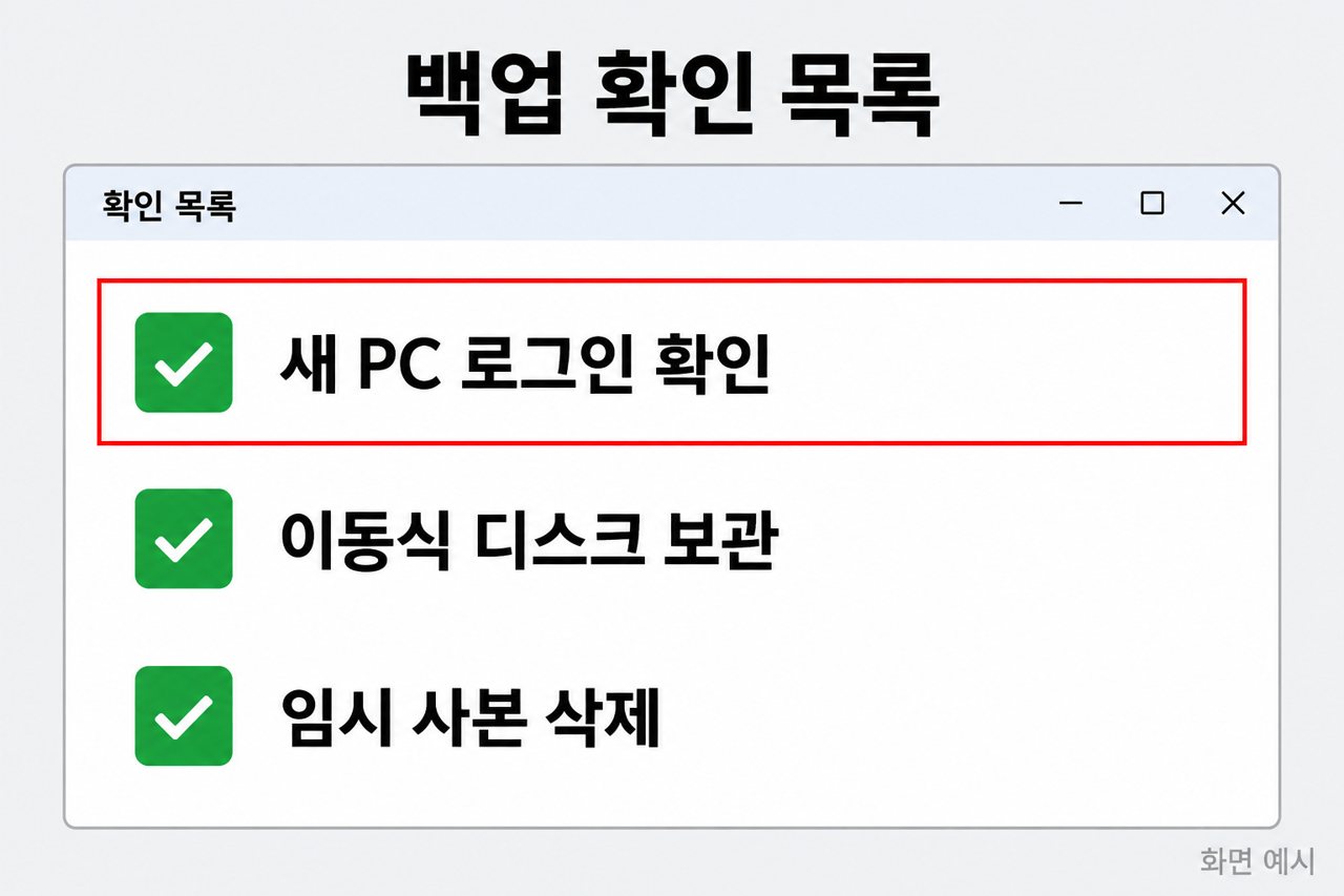 백업 확인 목록