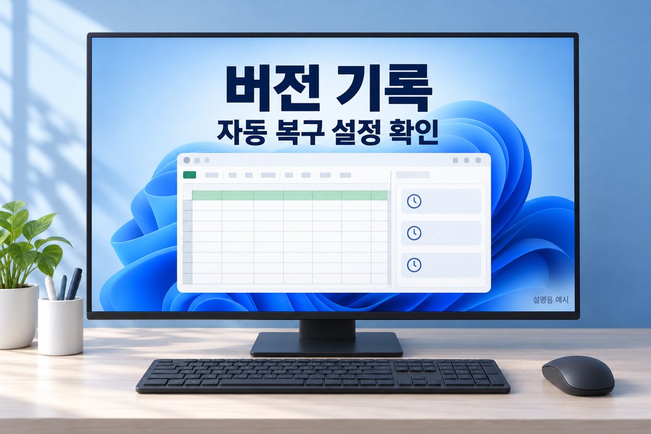 버전 기록 자동 복구 설정 확인
