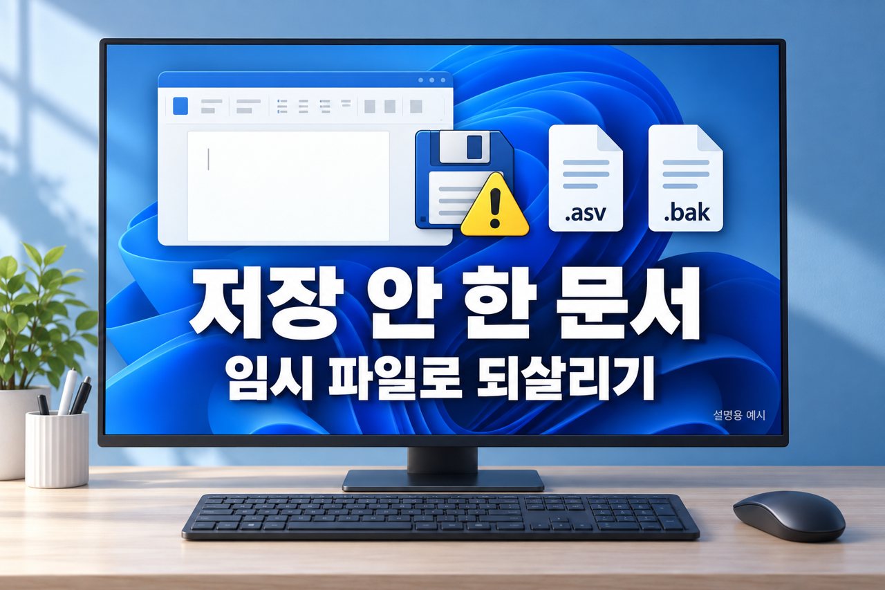 저장 안 한 문서 임시 파일로 되살리기