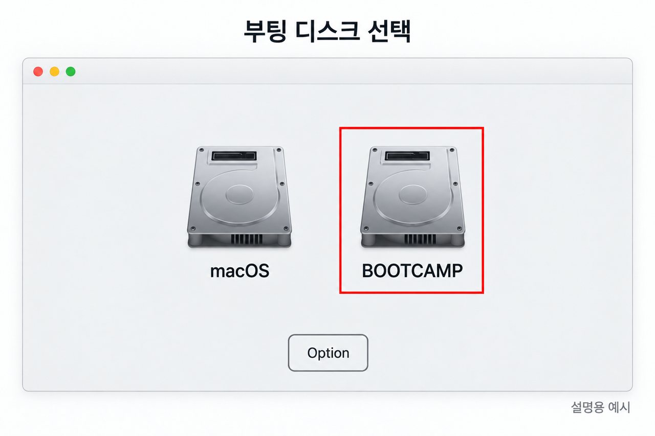 부팅 디스크 선택