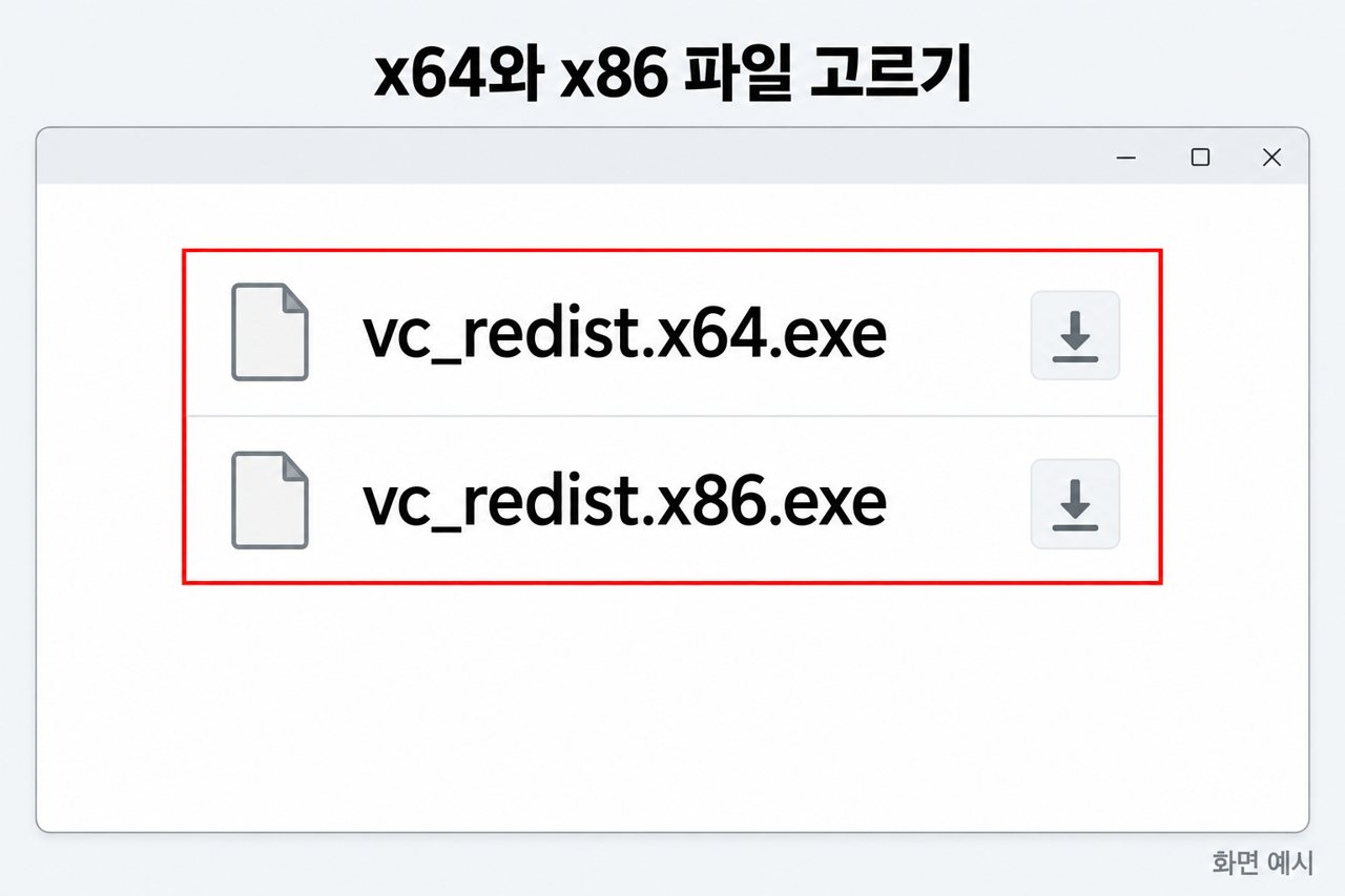 x64와 x86 파일 고르기