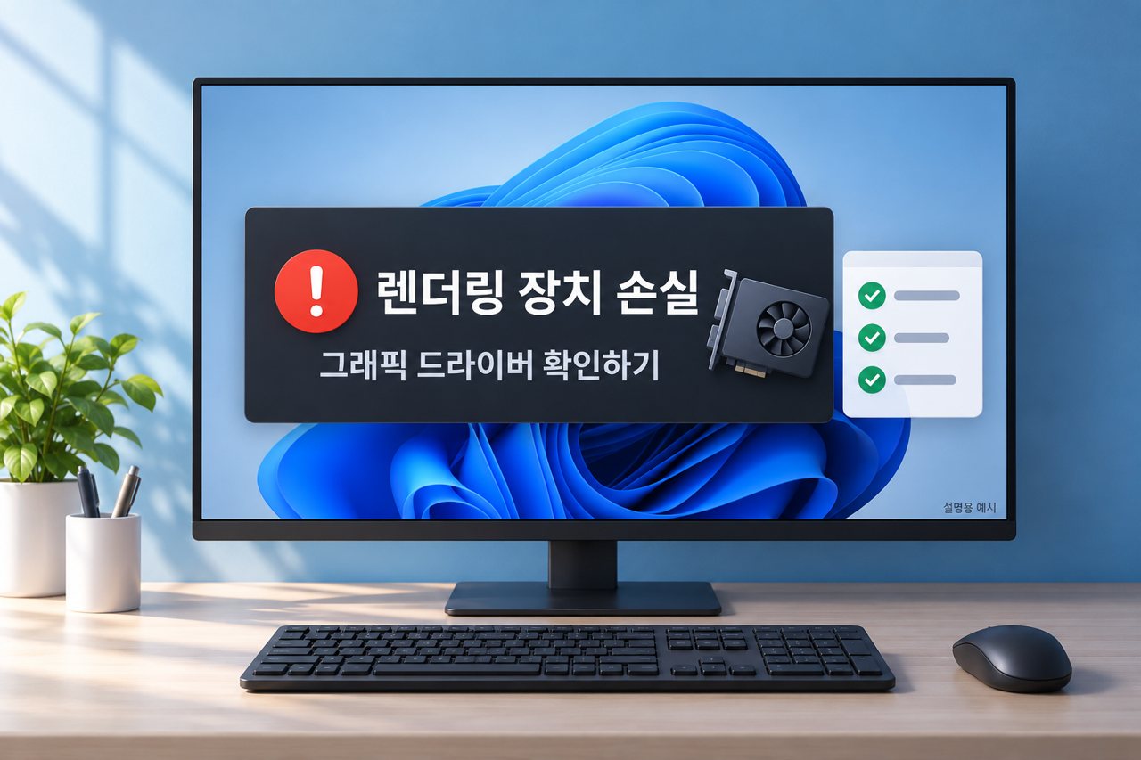 렌더링 장치 손실 그래픽 드라이버 확인하기