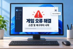 게임 오류 해결 스캔 및 복구부터 시작