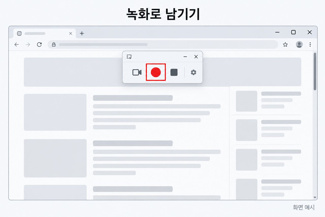 녹화로 남기기