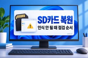 SD카드 복원 인식 안 될 때 점검 순서