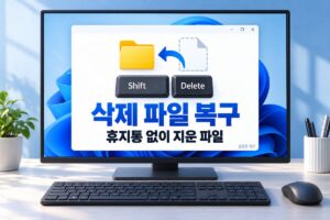 삭제 파일 복구 휴지통 없이 지운 파일