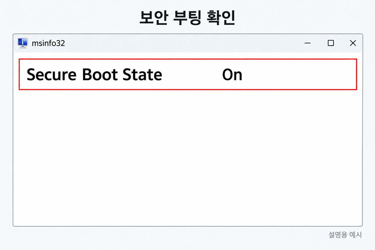 보안 부팅 확인
