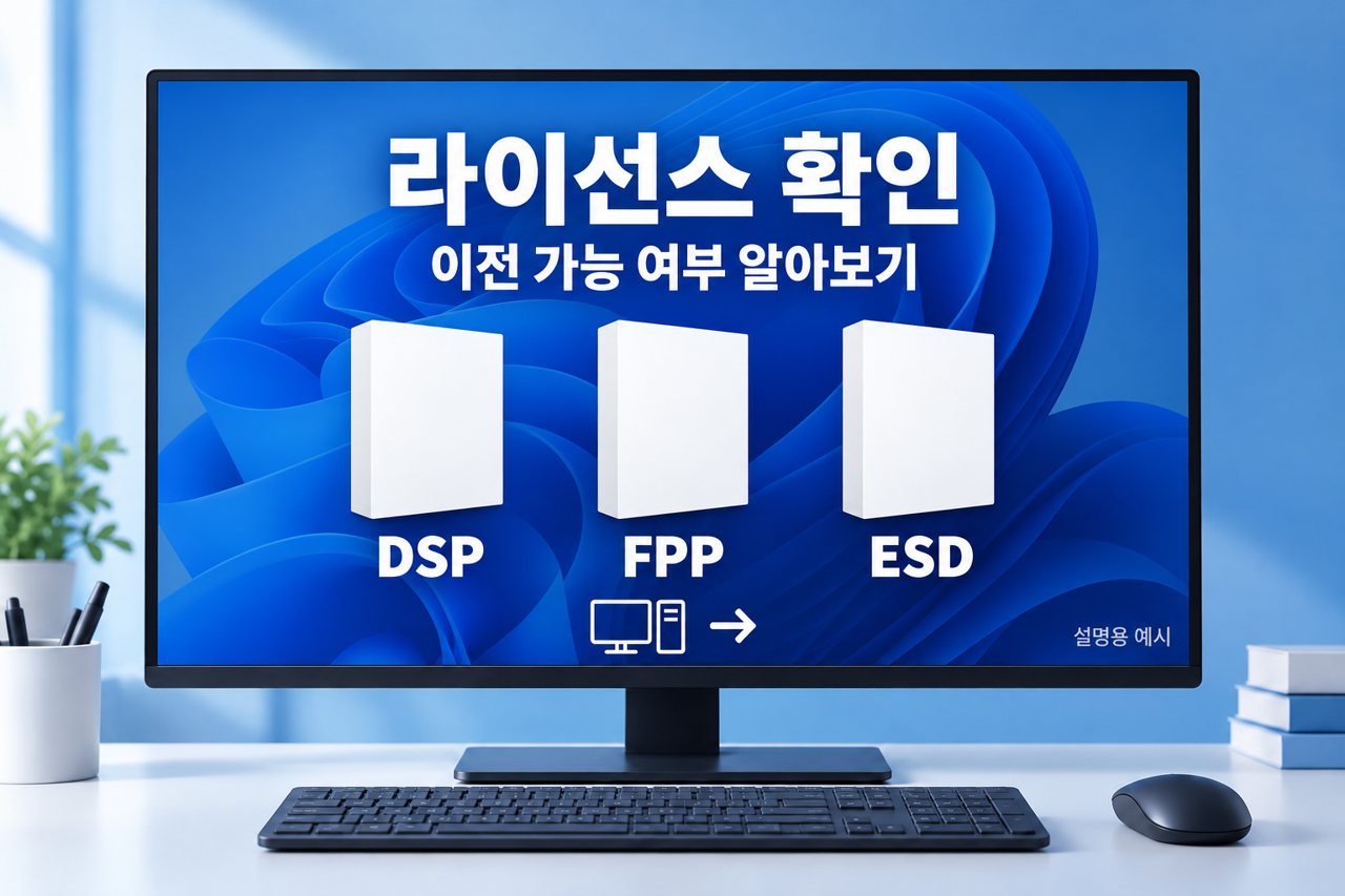 라이선스 확인 이전 가능 여부 알아보기