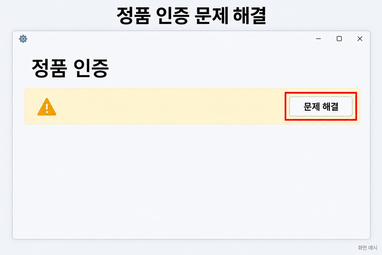 정품 인증 문제 해결
